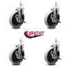 Service Caster 5 Inch Thermoplastic Wheel 1/2 Threaded Stem Caster Set with Brakes SCC, 4PK SCC-TS05S510-TPRS-SLB-121315-4
